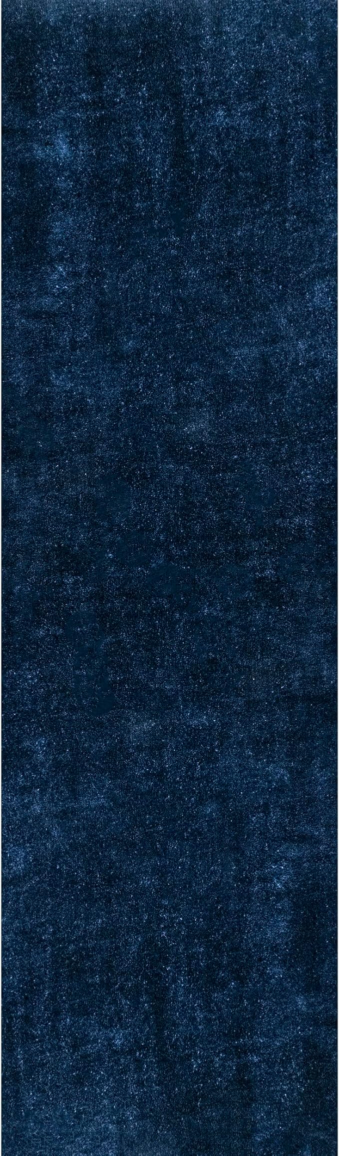 nuLOOM 2' x 6' Cozy Plush Area Rug, Machine Washable, Non-Slip, Soft Fluffy Shag Carpet for Living Room Bedroom Kids Room Nursery Home Decor, Loni Navy