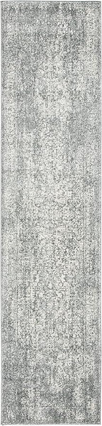 SAFAVIEH Evoke Collection 2'2" x 9' Silver / Ivory EVK256S Oriental Distressed Non-Shedding Living Room Entryway Foyer Hallway Bedroom Runner Rug