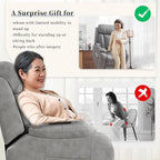 Power Lift Chair Recliners for Elderly, Leathaire Modern Adult Power Lift Chair Overstuffed Electric Lift Recliner Chair with Side Pocket for Living Room Bedroom (Light Gray)