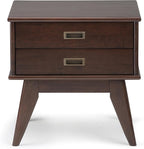 SIMPLIHOME Draper SOLID HARDWOOD 22 inch Wide Rectangle Mid Century Modern End Side Table in Medium Auburn Brown for the Living Room and Bedroom