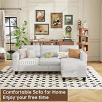 ZeeFu Sectional and Sofa Couches for Living Room - 78'' 3 Seater L-Shaped Modular Couch with Storage Ottoman - Modern Velevt Fabric Upholstered Sofa Set for Small Space Apartment Office