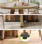 LITTLE TREE Round Dining Table for 4-6 People, 47 Inches Dining Room Table with Wooden Pedestal Base, Circle Kitchen Tables for Dining Room, Kitchen, Living Room, Rustic Brown