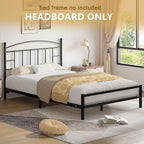 VECELO Metal Full Size Headboard - 42.91 Inches Tall, Arching Lines Design, Easy Assembly, Modern Farmhouse Style Steel Headboard for Bedroom - Black