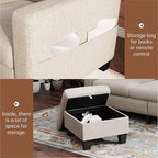 Youmumeub 79''Sectional Couch Couches for Living Room - L-Shaped 4-Seater Deep Sectional Sofa,Removable Covers,Suitable for The Living Room, Apartment or Office-Mocha Brown