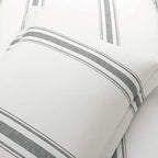 Lush Decor Farmhouse Stripe Reversible Cotton Comforter Set , 2 Piece Set, Twin XL, Dark Gray - Twin Bedding Set - Dorm Decor - Striped Comforter For Kids Or Teens - Modern Farmhouse Bedroom Decor