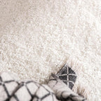 Unique Loom Solid Shag Collection Area Rug (4' 1" Round, Snow White)