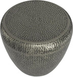 SIMPLIHOME Preston Modern Industrial 22 inch Wide Metal Metal Side Table in Antique Silver , Fully Assembled for the Living Room and Bedroom