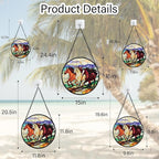 Stained Glass Window Hanging, Galloping Horses Sun Catcher for Door Home Decor Colorful Suncatcher Christmas Mother's Day Birthday Gifts for Women Men Mom and Nana 7.8 in