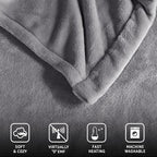 Beautyrest Heated Electric Blanket for Cold Weather, Fast Heating Heated Blanket, Auto Shut Off, Virtually Zero EMF, Multi Heat Setting, UL Certified, Grey Full (84 inx80 in)