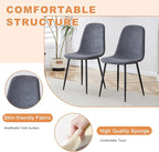 7 Piece Dining Table Set，Dinner Table Set for 6，55'' Kitchen Table and PU Leather Chairs Set of 6，6 Chair Dining Table Set for Kitchen Dining Room