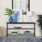Henn&Hart 55" Wide Rectangular Console Table in Blackened Bronze, Entryway Table, Accent Table for Living Room, Hallway