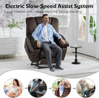 Big Man Recliner 500lbs Power Lift Recliner Chair for Big Tall Elderly Adults Oversized Lay Flat Lift Recliner with Extended Footrest,Heat Massage,Flip Arm Storage Cup Holders,USB Type C