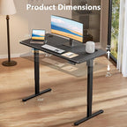 Standing Desk Home Office Desk, 48 x 24 Inches, Electric Height Adjustable Ergonomic Rising Computer Table, 4 * 2ft, Black Desk