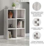 Signature Design by Ashley Paxberry Coastal 6 Cube Storage Organizer or Bookcase, Whitewash