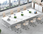 FOLUBAN 70.9" Modern Computer Desk with Z-Shaped Legs, Industrial Executive Home Office Desk for 2 Person, Large Writing Study Table for Bedroom, Gaming Workstation, White