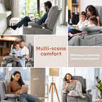 MAMAZING Triple Motor Power Swivel Rocker Recliner Chair with Adjustable Armrests for Adults, FSC Certified Faux Leather Rocking Chair Nursery for Breastfeeding, Dark Gray