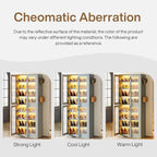 Tribesigns Tall Shoe Cabinet with Acrylic Doors and LED Lights, 8-Tier Entryway Shoe Organizer Storage Rack with Adjustable Shelves and Hanging Hooks for Narrow Closet, Hallway, Living Room, Gray