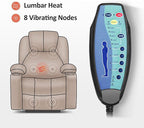 MCombo Power Lift Recliner Chair for Elderly, Lift Chair with Heat and Massage, FSC Certified, USB&Type C Ports, Cup Holders, Fabric 7040 (Medium, Gray)