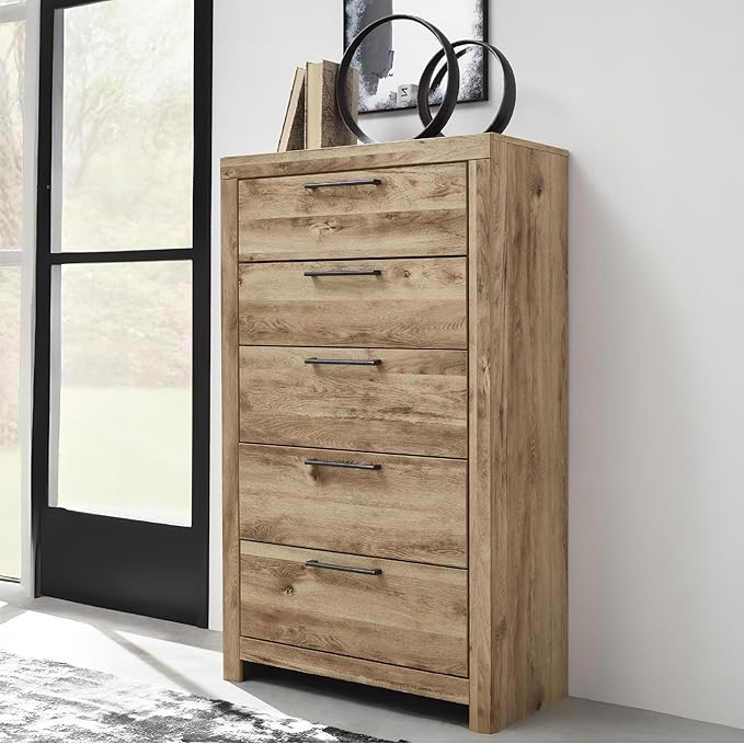 Signature Design by Ashley Hyanna Rustic 5 Drawer Chest, Rustic