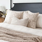 Foindtower Set of 2 Decorative Neutral Floral Throw Pillow Covers Accent Farmhouse Cushion Covers Boho Vintage Pillowcase for Couch Sofa Bedroom Living Room Home Decor,24×24 Inch,Ivory Beige