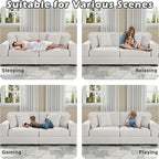 Modular Sectional Couches for Living Room, 82.6" Modern Loveseat 2-Seater Sofa Couch, Upholstered Couches for Living Room Bedroom, Beige
