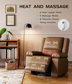 GarveeHome Oversized Wide Power Lift Recliner Chair - Heat and Massage, Faux PU Leather, Adjustable Back and Legs, Electric Lift Chair Designed for The Elderly and People with Mobility impaired