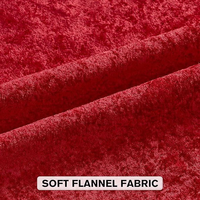 FUTEI Christmas Red Flannel Throw Pillow Covers 20x20 Inch Set of 2,Soft Dimensional TextuChristmas Red Cushion Cases,Modern Home Decor for Couch Living Room