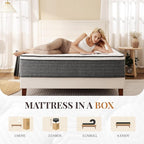 CH CHARME HOUSE Twin Mattress, 12 Inch Twin Size Hybrid Mattress in a Box, Medium Feel Foam and Individual Pocket Springs, Extra Edge Support, Pressure Relief, CertiPUR-US