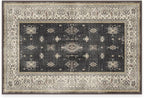 RUGGABLE Washable Vintage Area Rug – Verena Dark Wood 2x3, Stain-Resistant, Non-Slip – Small Machine Washable Rugs for Living Room, Bedroom, Hallway, Entryway & Bathroom–with Cushioned Pad