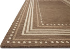 Loloi Chris Loves Julia Alfie Collection ALF-02 Bark/Natural 7'-9" x 9'-9" Area Rug Wool Neutral Living Bedroom Dining Carpet