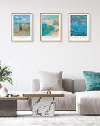 HesenDot Claude Monet Framed Wall Art,12x16in High Framed Canvas Prints, Impressionism Landscape Painting Poster Wall Decor,Vintage Home Decoration for Living Room Bedroom Gallery Office,Set of 3