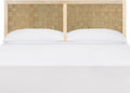 SAFAVIEH Home Collection Halvor Rattan Queen Size Headboard White Wash Frame & Natural Brown