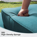 Luxury 6" Outdoor Cushions for Patio Furniture, 24x24x6" Thick Seat Cushion Set of 10, Fade Resistant Couch Chair Replacement Cushions High Density Deep Wicker Chair Cushion w/ Removable Cover, Green