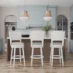 Hillsdale Clarion Wood Swivel Bar Height Stool, Sea White