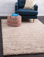 Unique Loom Solid Shag Collection Area Rug (7' 10" x 10' Rectangle, Taupe)
