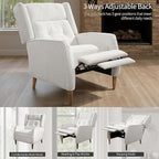 Art Leon Modern Accent Chair with Ottoman - Soft Fabric Armchair with Adjustable Backrest Modular Single Sofa Comfy Lounge Chair Mid Century Modern Chair for Bedroom Living Room, White