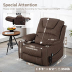 Power Lift Lazy Boy Recliner Chair, 2 Motor Flat Recliner, Nursing Lift Chair with Massage and Lumbar Heating, Adult Power Recliner with Side Pockets, Folding Table, Remote Control