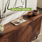 LITTLE TREE 59-Inch Buffet Cabinet Sideboard with Storage, Modern Sideboard Buffet Table with Doors for Living Room, Dining Room (Walnut)