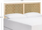 SAFAVIEH Home Collection Halvor Rattan Queen Size Headboard White Wash Frame & Natural Brown