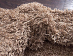 Unique Loom Solid Shag Collection Area Rug (4' 1" x 6' 1" Rectangle, Sandy Brown)