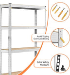 Yaheetech Standing Shelf Units, 5 Tier Storage Shelf, Heavy Duty Shelving, Adjustable Garage Shelves, Utility Rack Shelf Unit, Basement Warehouse Shed, 35.5″W× 12″D × 71″H - Silver