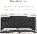 Queen Headboard Only, Upholstered Headboard for Adjustable Bed Linen Tufted Queen/Full Size Wall Mounted Head Board with Solid Wood Legs Head Board, Dark Gray