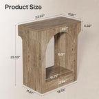 Tribesigns End Table, Wooden Side Table with Storage Space for Living Room, Narrow Nightstand for Bedroom, Gray