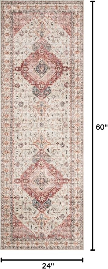 Loloi Skye Collection SKY-02 Ivory/Berry 2'-0" x 5'-0" Accent Rug