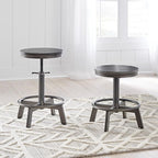 Signature Design by Ashley Torjin Industrial Counter Height Stool, 2 Count, Gray