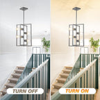 Silver Chandelier Light Fixture Modern: 4-Light Farmhouse Kitchen Island Lighting, Rustic Industrial Dining Room Light Fixtures, for Living Room, Bedroom, Foyer, Entryway, Staircase
