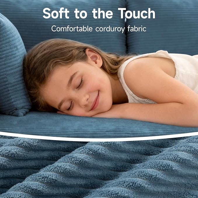 2025 New 108" Cloud Couch Sectional, Modular Sectional Sofa with L-Shaped Chaise, Deep Seat Sectional Modular Couch for Living Room, No Assembly Required (Blue, Left Facing Chaise)