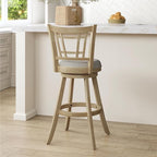 Hillsdale Fairfox Swivel Stool with Rectangular Lattice Back, Natural
