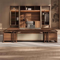 Executive Desk, 110.2 inch Executive Wood Desks L Shape Desk with Drawers with Drawers and Lockable Storage No Installation Required Without Display Racks and Bookshelves