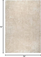 nuLOOM 6' Square Cozy Plush SuperiorWash Area Rug, Machine Washable, Non-Slip, Soft Fluffy Shag Carpet for Living Room Bedroom Kids Room Nursery Home Decor, Loni Cream